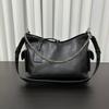 2026 New Head Layer Soft Leather Black Warrior Motorcycle Postman Bag Single Shoulder Commuter Tote Chain Leather Women's Bag