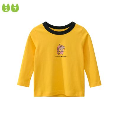 Koreański dziewczęcy T-shirt z długimi rękawami. Dziecięcy top z kreskówek