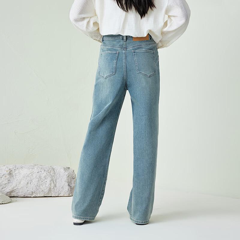 EICHITOO Women's Retro High-Waist Wide-Leg Denim Jeans