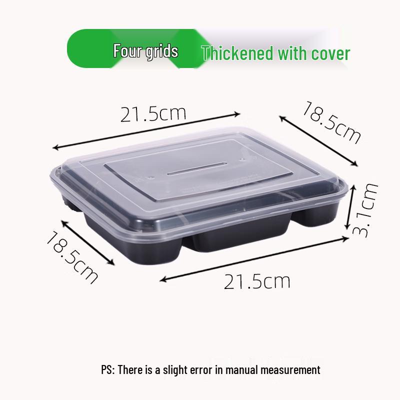 Shixun Premium 4-Compartment Plastic Meal Prep Containers with Lids