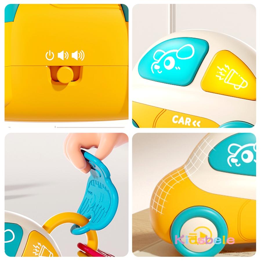 Montessori Musical Baby Car Key Plaything Camera Bus Shape Interactive Baby Rattle 0 3 6 9 12 18 Months Young Boys Girls Teething Rattle Plaything