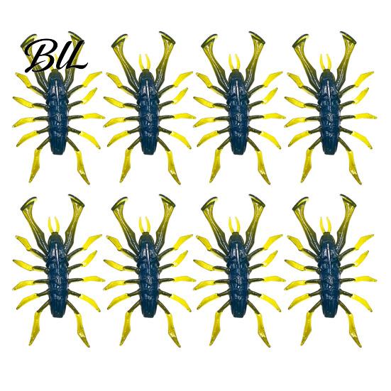 Floating Artificial Lure 8Pcs 6cm/2.8g Bionic Insect Soft Bait, Slow Sinking Lure, PVC Fishing Baits Swim Bait for Freshwater Saltwater Trout Crappie