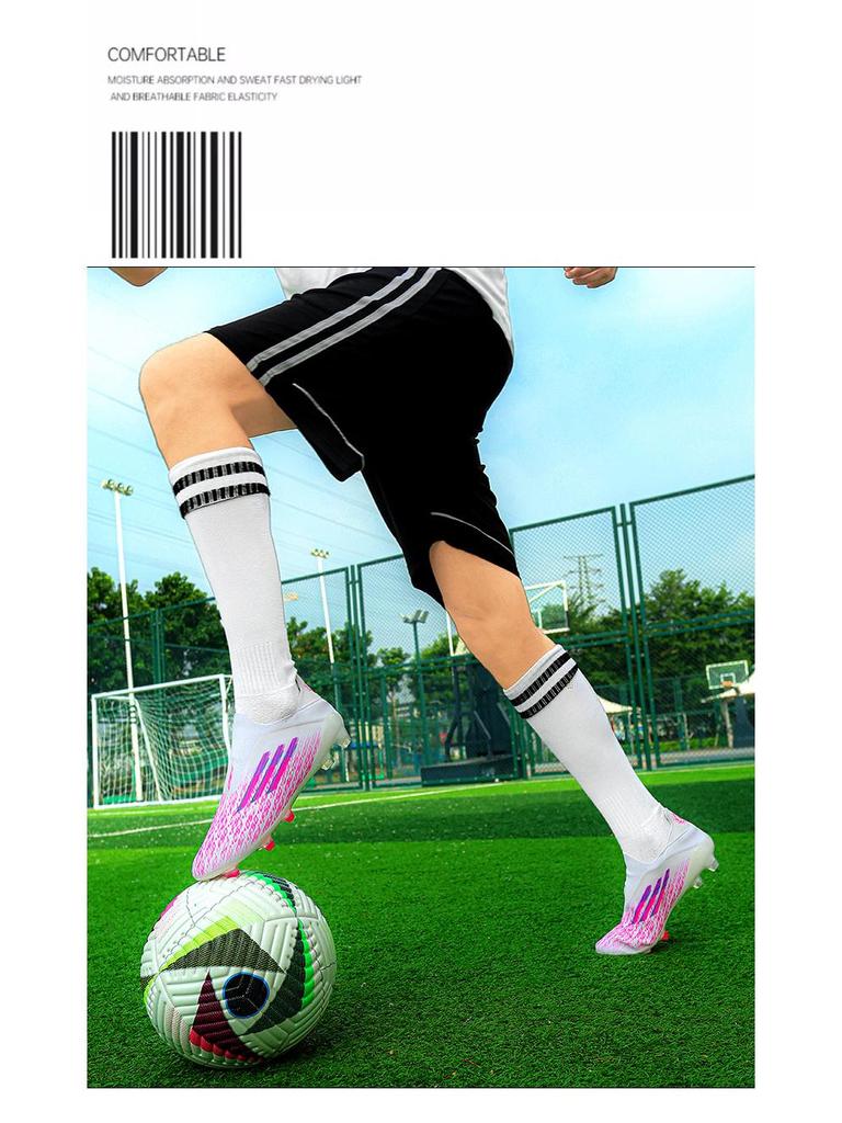 Chuteiras de Futebol para Exterior com Travas Longas para Homens, Mulheres e Adolescentes - Sapatos de Treino para Alunos do Ensino Fundamental I e II