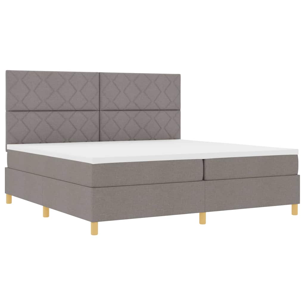 Boxspring Bed with Headboard Taupe 200 x 200 cm Fabric