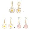 Vibrant Oil Drip Floral Earrings Elegant Alloy Hoops Ear Accessories Jewelry Suitable For Weddings Celebrations
