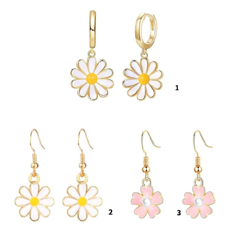 Vibrant Oil Drip Floral Earrings Elegant Alloy Hoops Ear Accessories Jewelry Suitable For Weddings Celebrations