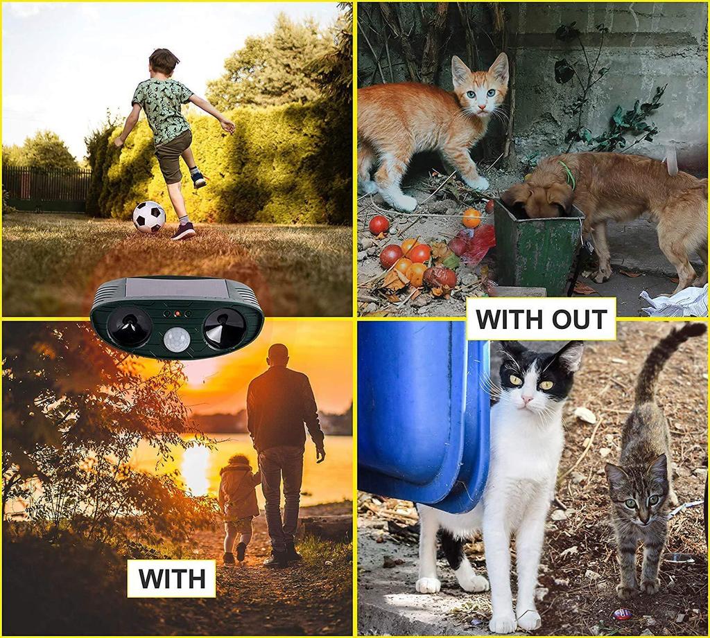 Ultrasonic Solar Animal & Insect Repeller with Infrared Sensing