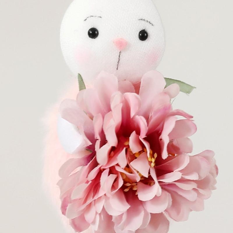 Easter Rabbit Figurine Ornament Colorful Rabbit Doll Hanging Decoration for Living Room Bedroom Window Balconies Garden