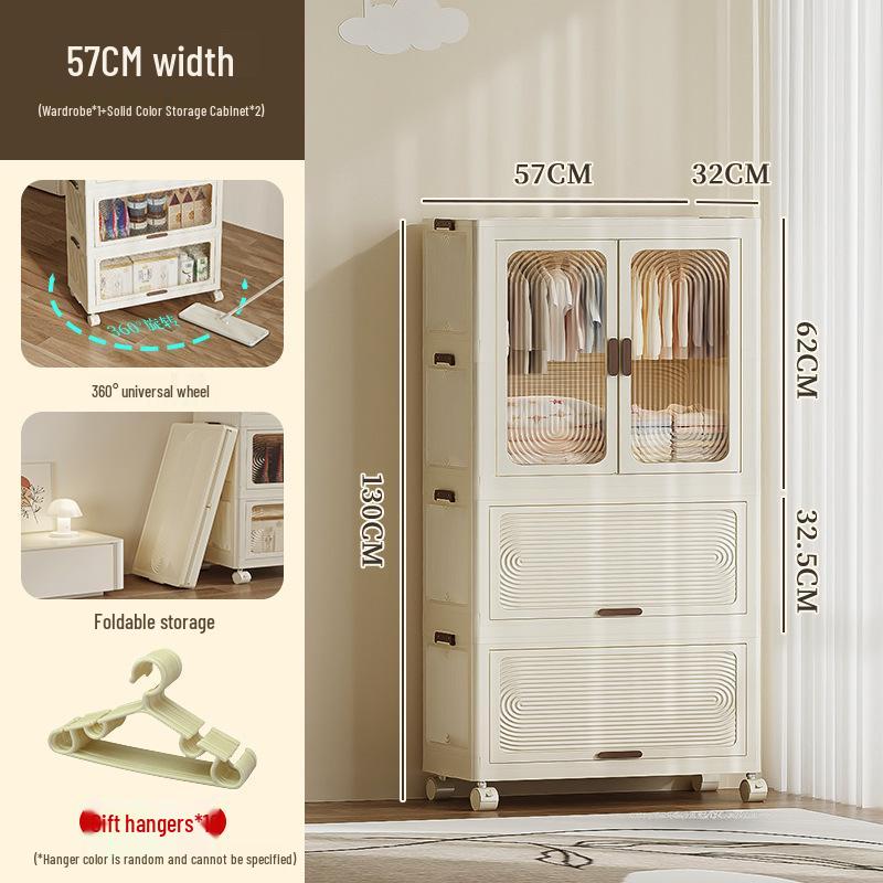 Children's Multi-layer Folding Wardrobe Storage Cabinet for Baby Clothes