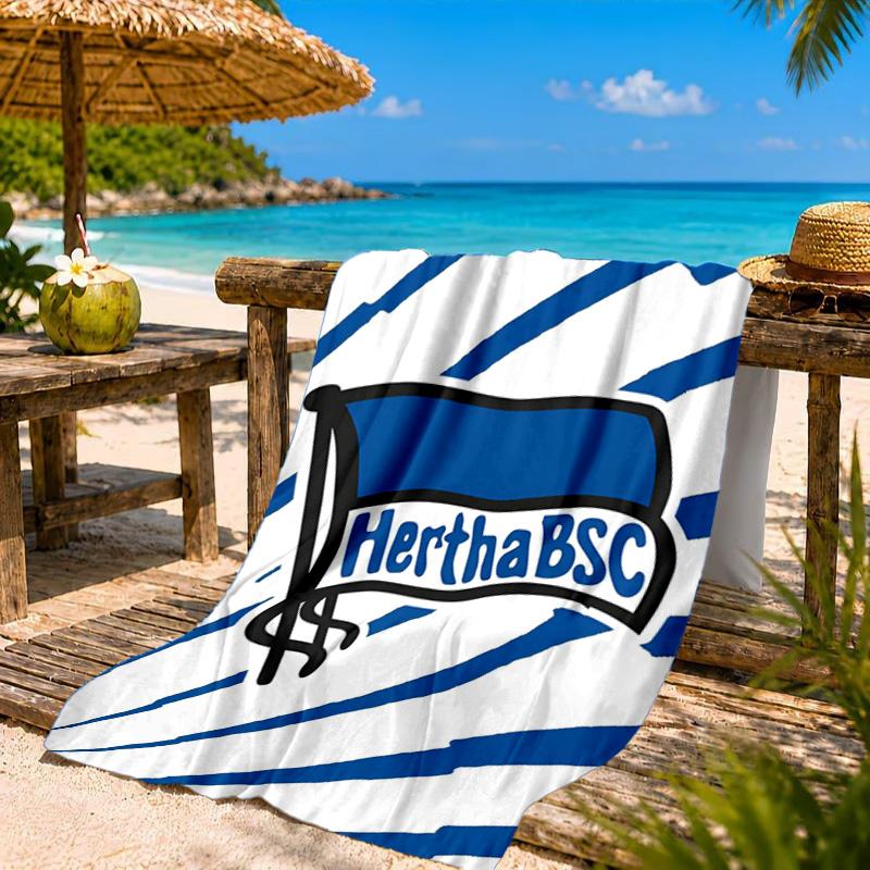 Hertha Bsc Berlin Crest Beach Towel, Quick-drying, Easy To Care For, Suitable for Both Fitness and Beach Vacations,Sports Essential