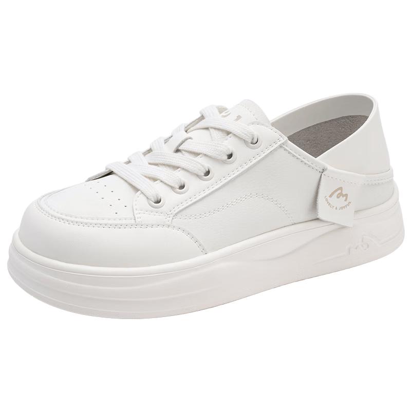 Zhuoshini Women s Platform Casual White Sneakers 36
