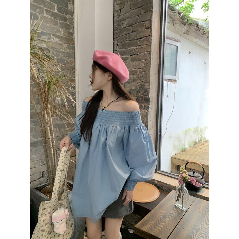 

Kumikumi off-Shoulder Loose Casual Long Sleeves Shirt Image color One size