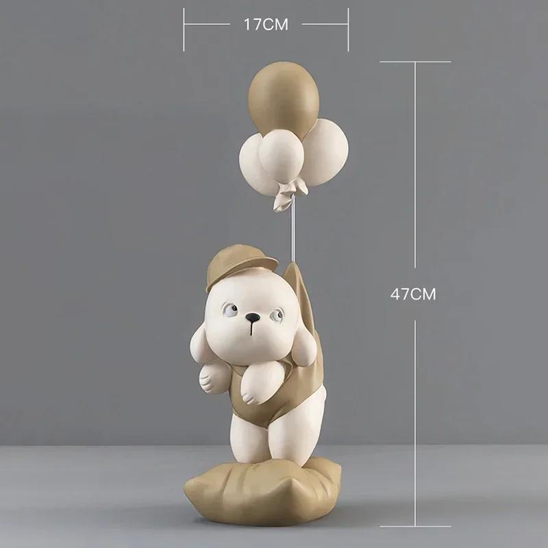 Home Decor Creative Dog Bear Sculptures Balloon Puppy Statues Home Decorative Ornament Figurine For TV Cabinet Living Room Decor