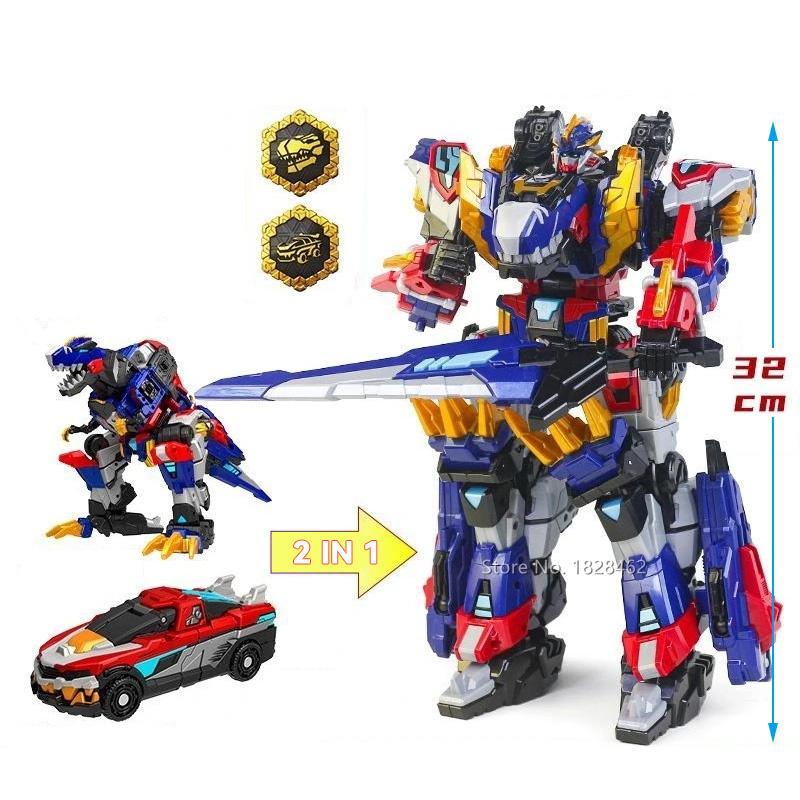 New Mini Force 8 Dinoid Warrior Tyrannosaurus Rex Battle King Transforming Combined Mecha Robot Action Figures Deformation Toys