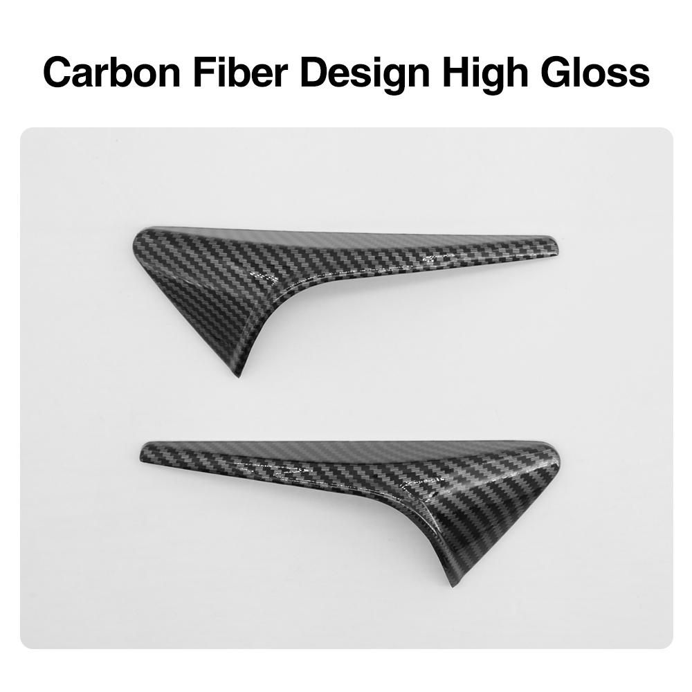 Heenvn ABS Carbon Pattern Side Camera Cover For Tesla Model 3 Highland Model Y Juniper 2025 2026 ABS Leaf Board Sticker Exterior