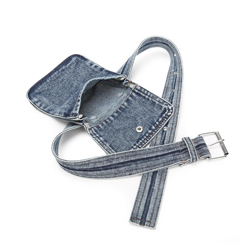 Denim Tasche Damen Umhängetasche Bauchtasche Pendler Crossbody Tasche