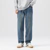 Classic Straight Jeans Men's Loose Large Size Men's Fat Wide-leg Pants Men's New Casual Blue Denim Men