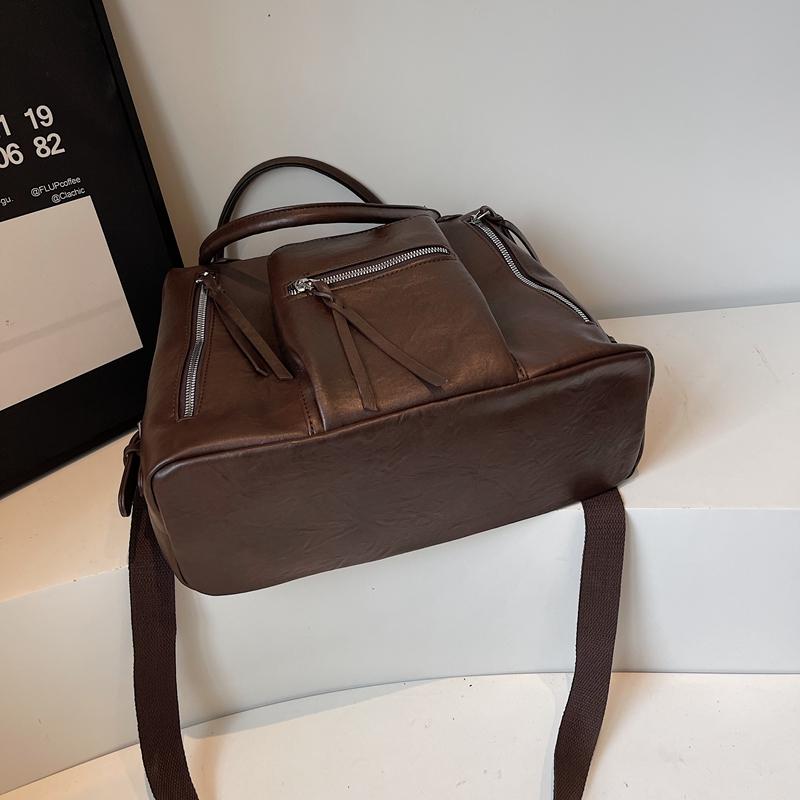 Vintage Large Capacity Bag Commuter Crossbody Bag Women's Shoulder Hand Tote Bag Short Distance Luggage Bag