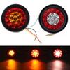 2 Stück LED-Bremslicht für Auto 12V Retro Runde Nebelschlussleuchte 16-LED-Rücklicht für Anhänger