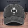 Printed Barbell Pattern Baseball Cap Letters NO NO GAIN Curved Brim Hat Fashionable and Versatile Hip-hop Hat