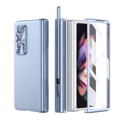 Módní pevné ochranné sklo pouzdro s fólií pro Samsung Galaxy Z Fold 4 5g Fold4 Fold3 Fold 3 S držák pera nárazuvzdorný