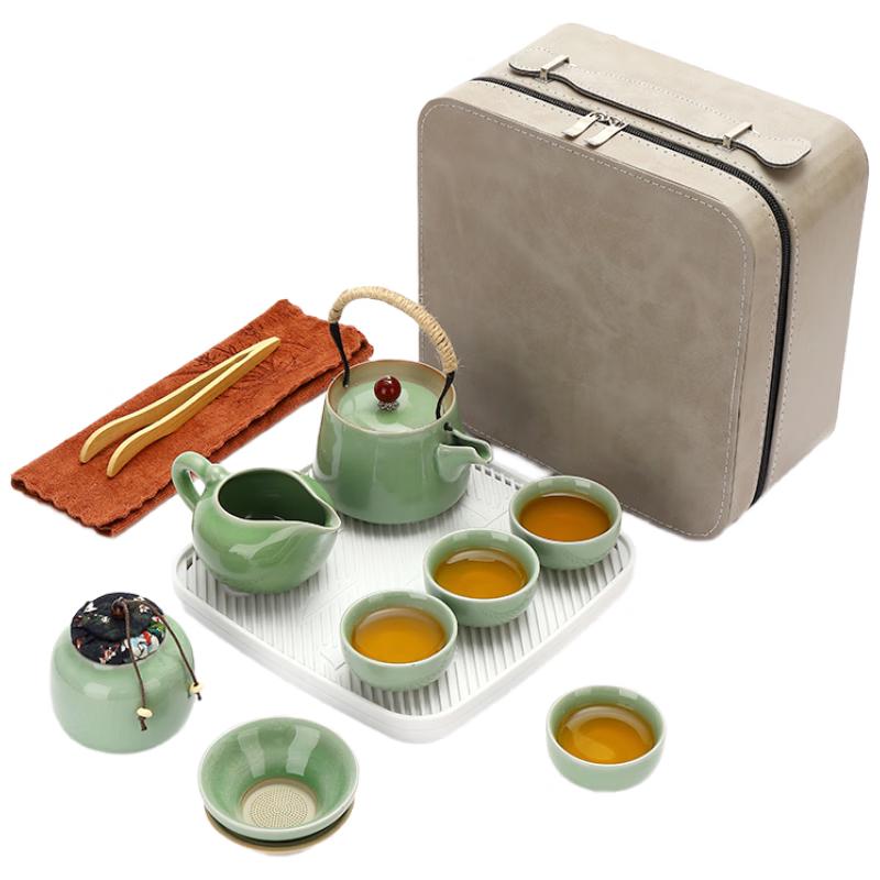Wo Ding Ge Yao Portable Travel Tea Set (1 Pot, 4 Cups)