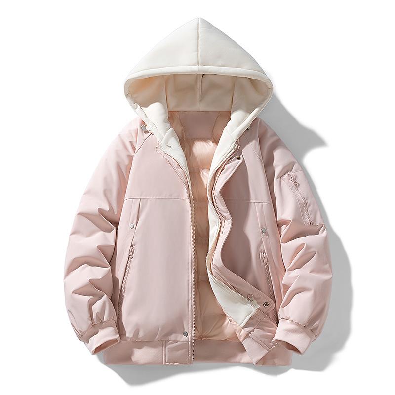 

Winter Fake Two-piece Hooded Flight Suit, Cotton Coat, Couple s Same Style Thickened Overalls and Bread Suit 3XL