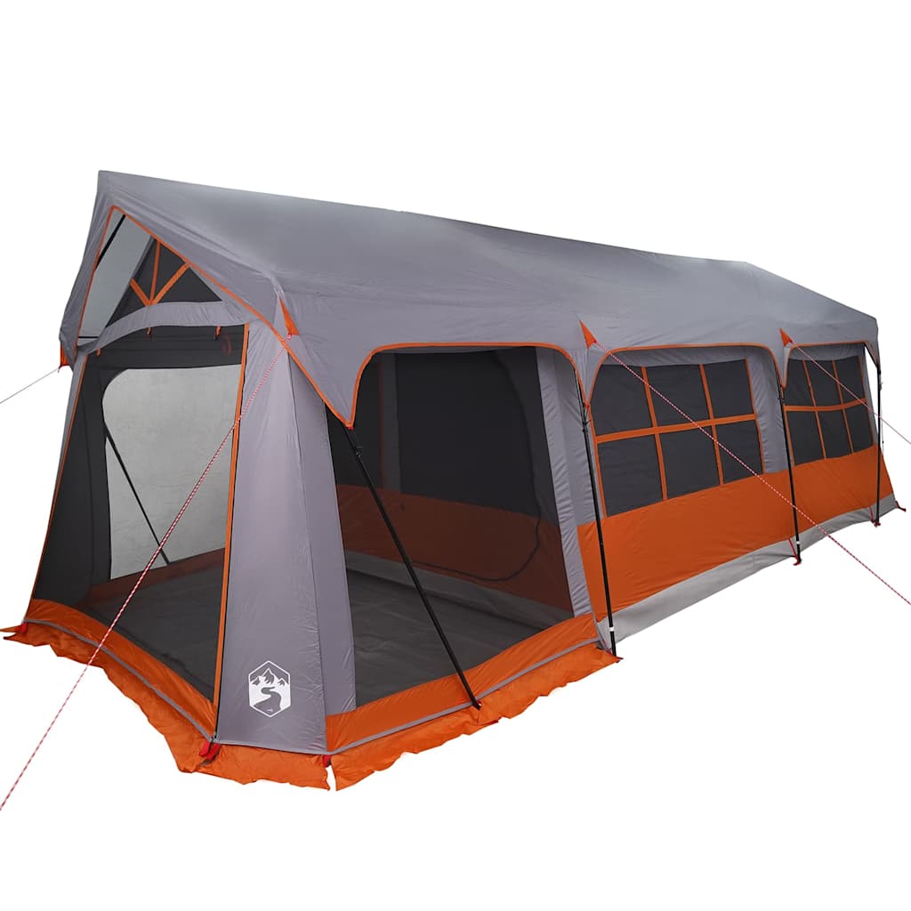Family Tent Gray and Orange 620 X 322 X 240 Cm Polyester
