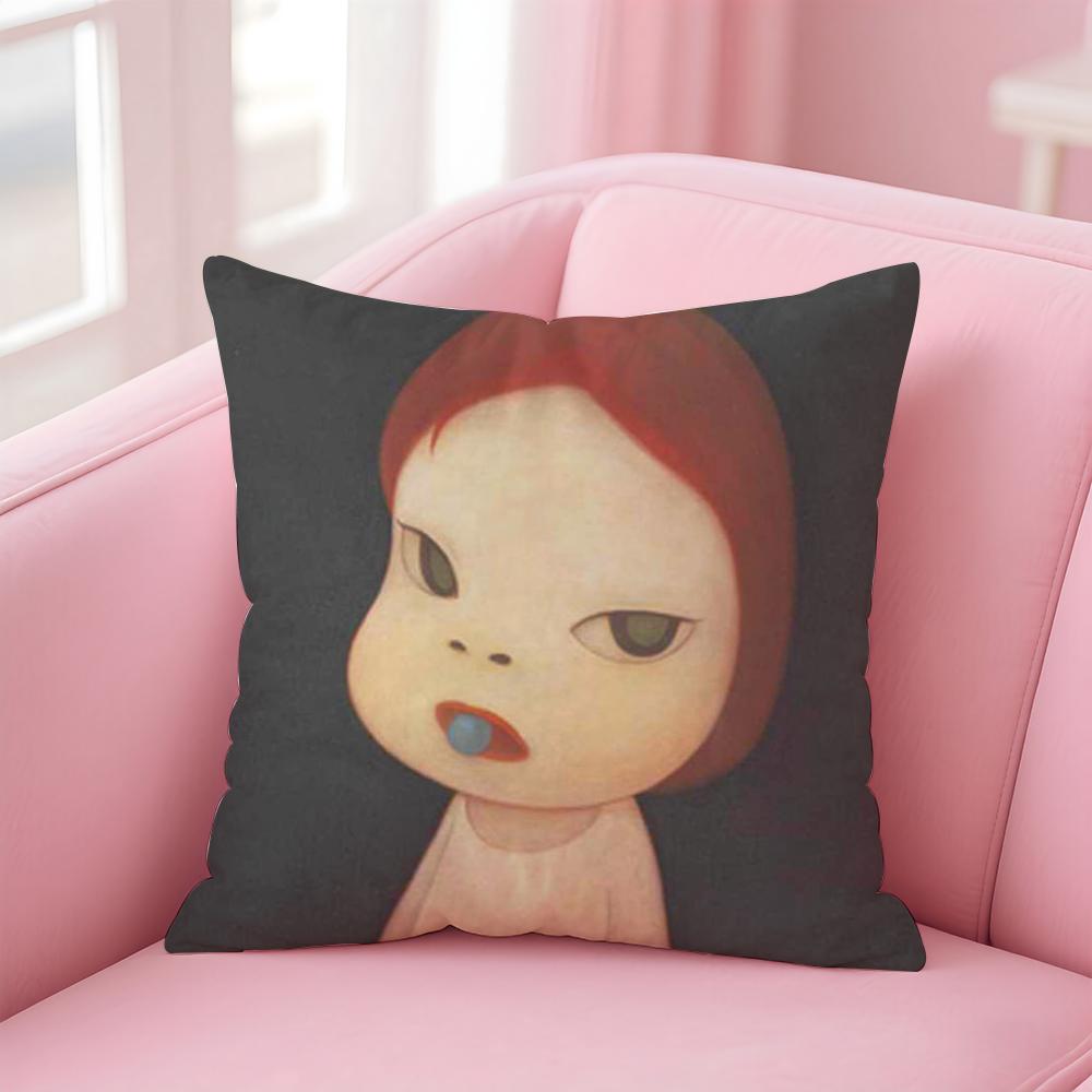 artist cute YYoshitomo NNara Cushion Cover Pillow Case Soft Friendly Fabric  Concealed Zipper
