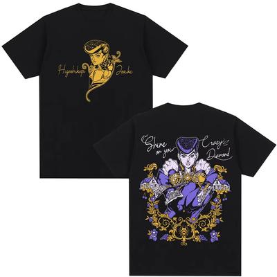 Anime JoJo Bizarre Adventure T-shirt Higashikata Josuke Manga T-shirts Men's Women Cotton Casual Comfort Oversized Male T Shirt
