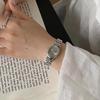 Fashionable Simple Watches for Women, Silver Gray Oval Dial for Workplace Commuting, Stainless Steel Quartz Women's Watch Gift