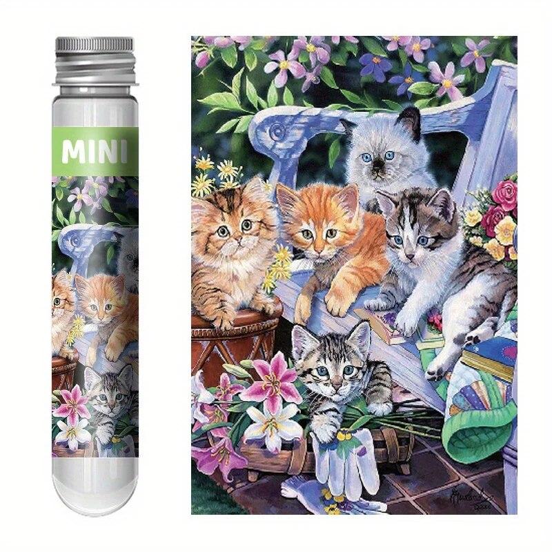 Park Cat 150 Mini Test Tube Puzzle World Famous Painting Series Travel Puzzle DIY with Frame for Children Teen Adult YC-M