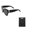 Saint Laurent Solides Design Quadratische Sonnenbrille Unisex-Sonnenbrille Schwarz SLM95/F-001