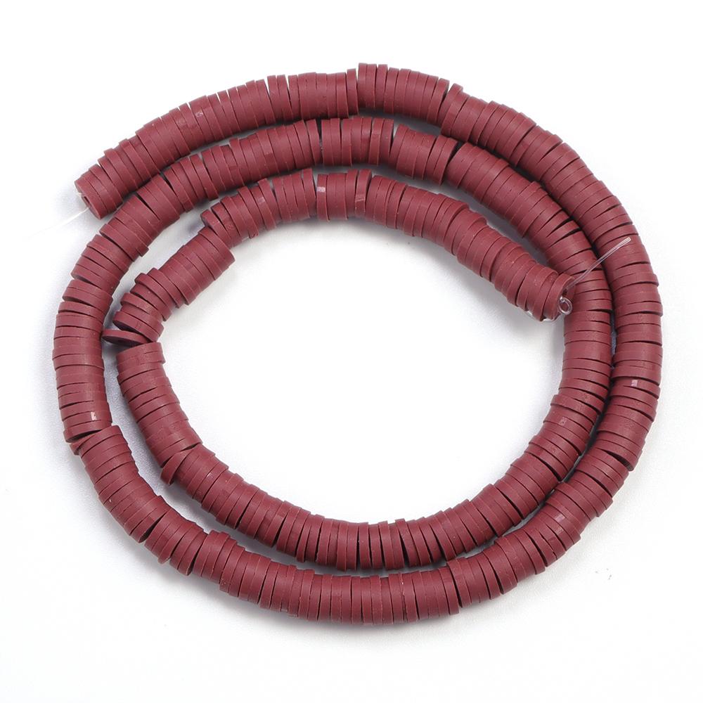 1 Strang 6mm Mehrfarbige Polymer Clay Perlen Flach Rund Handgemacht Lose Abstandene Perlen Für Schmuckherstellung DIY Armband Ohrringe Basteln
