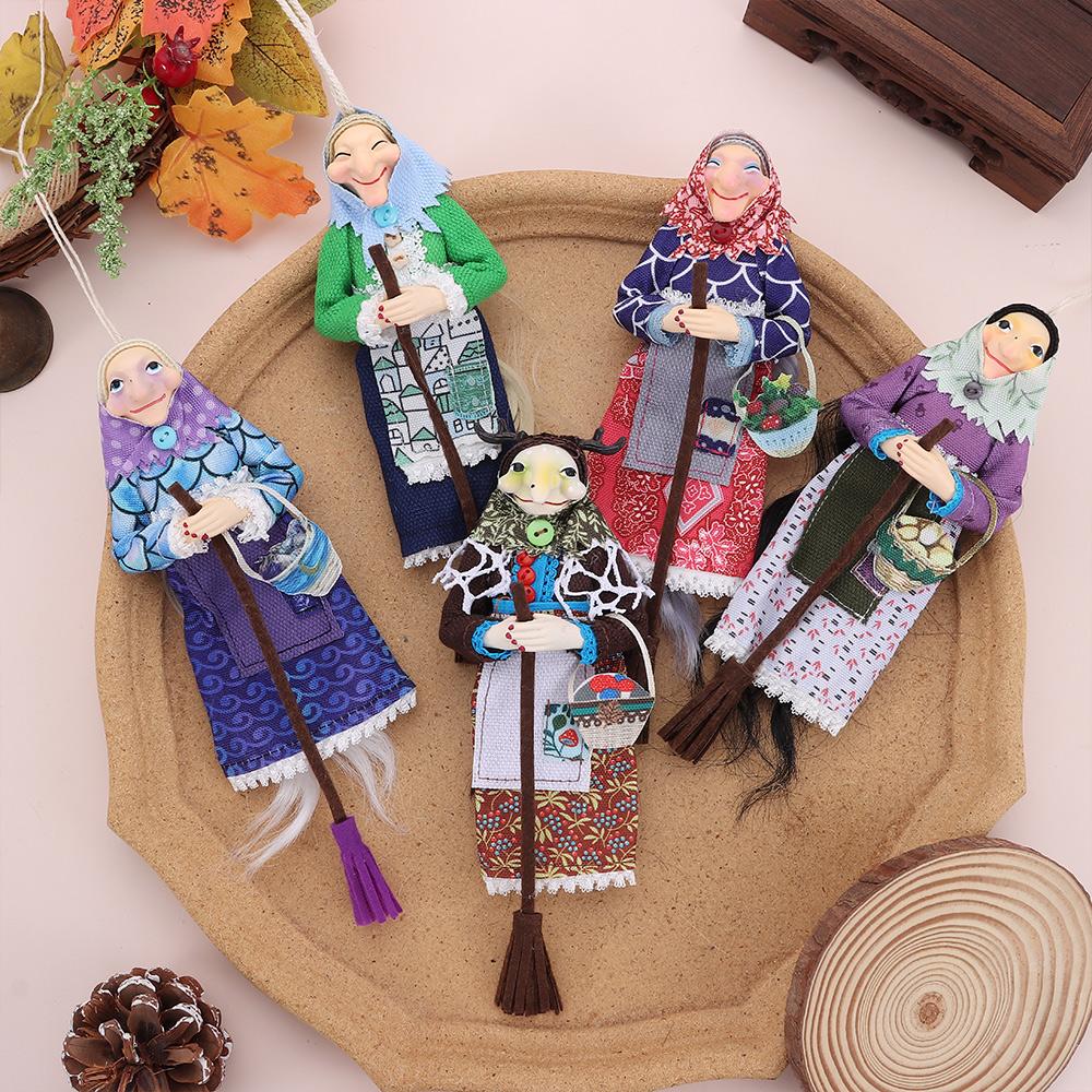 Home Charming Witch Doll Good Luck Handmade Witch Doll  Festive Antique-Inspired Decor
