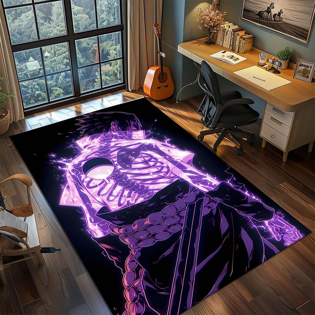 Tappeto Anime Naruto Tappeto Tappeto Grande Area Tappetino Pavimento Antiscivolo Lavabile Stanza Gamer Camera da Letto Decorazione Casa -QJY