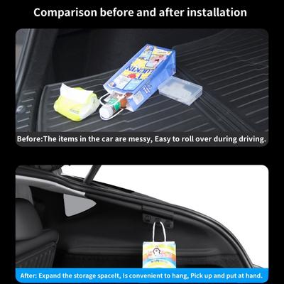 For Tesla Model Y Juniper / Launch 2025 Rear Trunk Hook ABS Trunk Side Storage Grocery Bag Hooks Car Interior Accessories