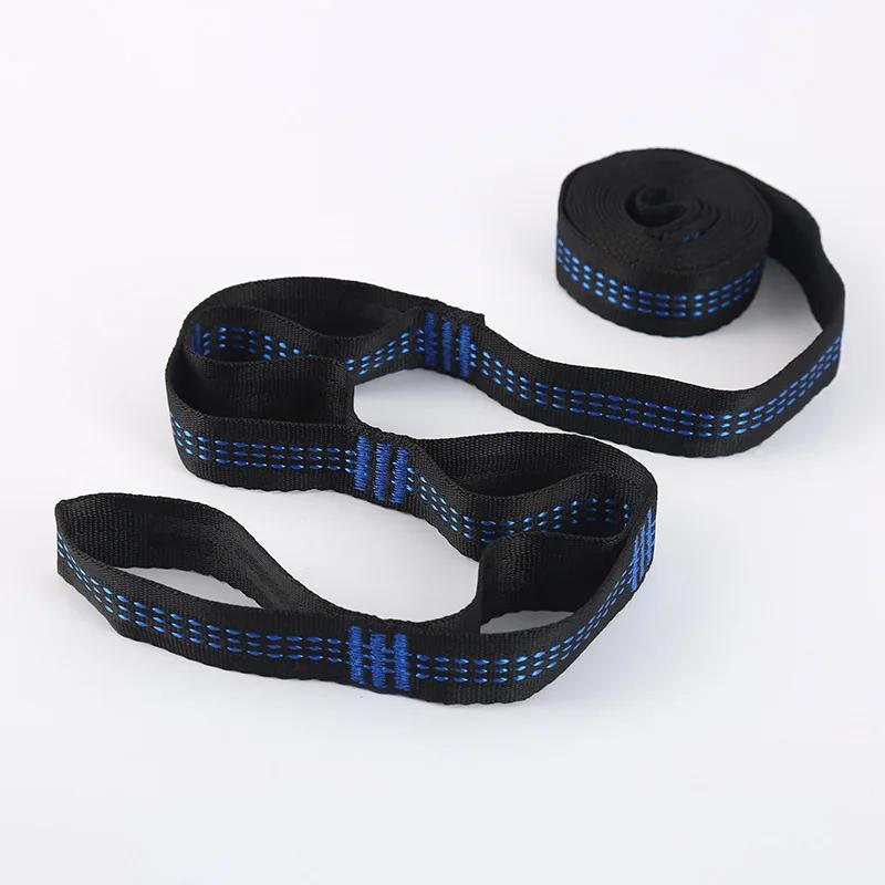 2Pcs Hammock Straps Special Reinforced Polyester Straps 5 Ring High Load-Bearing Barbed Black Outdoor Camping Hammock Straps