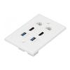 6 Port Wall Plate 2xHD Multimedia Interface 2xCat6 2xUSB3.0 RJ45 Ethernet Wall Plate for HDTV Projector Computer