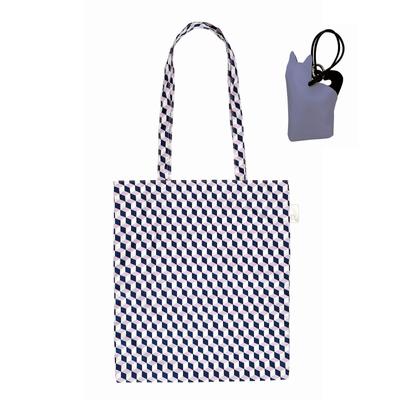 Thin Tote Bag Type Eco Bag with Animal Charm Case Charm Tote [Route] LT. & (104506 Dog_Cube)