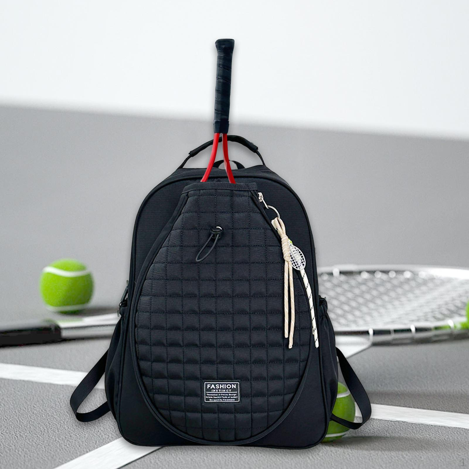 

Сумка для тенісу з підкладкою, Чохол-органайзер для ракеток, Багатоцільовий рюкзак для жінок та чоловіків. black with pendant