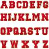 Red A-Z Chenille Embroidery Letter Patches, 5cm Self-Adhesive for DIY Clothing.