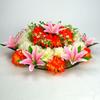 Cemetery Wreath Artificial Memorial Wreath Plastic Loop Silk Cloth Flower 50cm Diameter