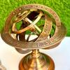 Brass Armillary Sphere Sundial Astronomical Globe Decor Nautical Office Desk Sculpture Gift