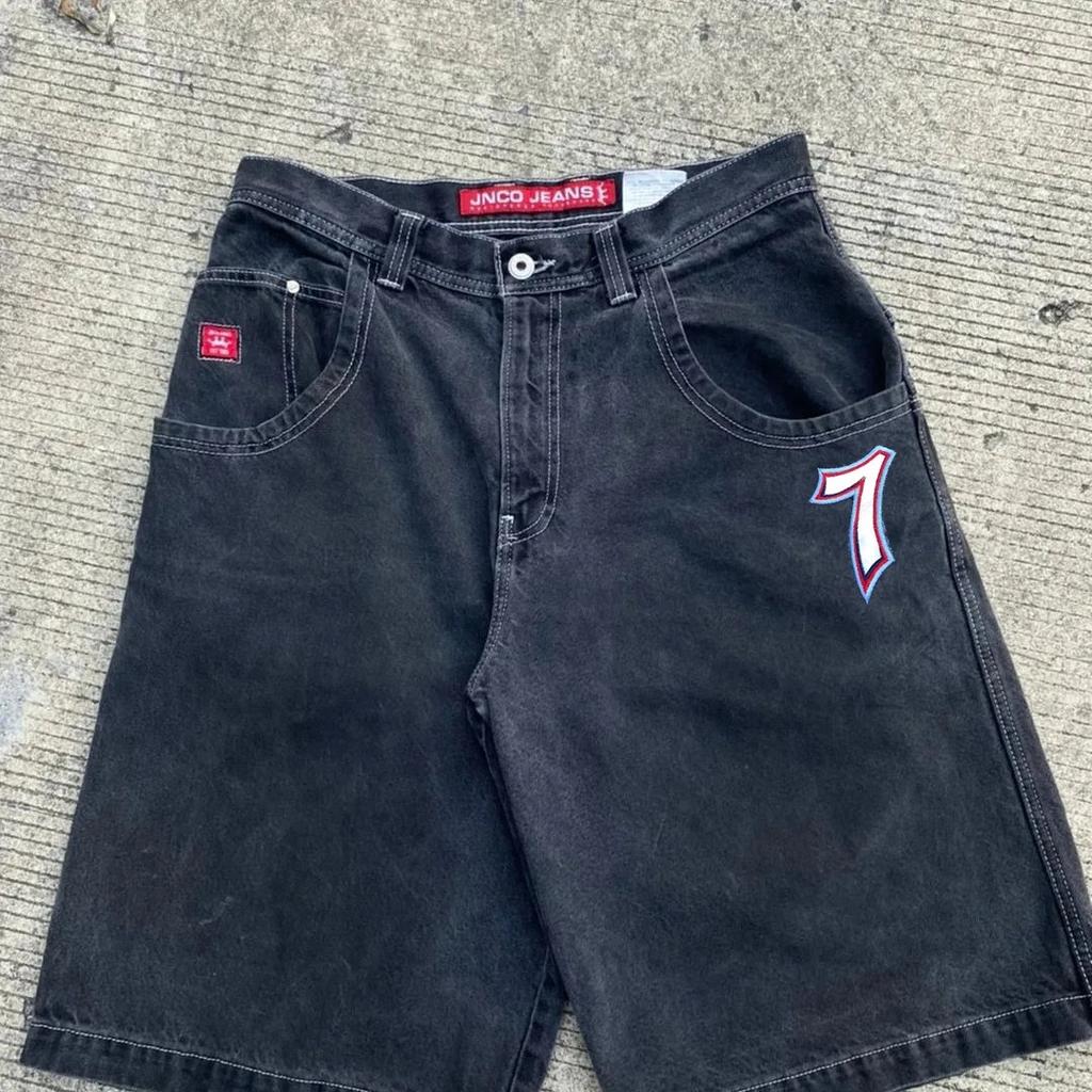 Women Shorts Y2K Hip Hop Pocket Baggy Denim Gym Shorts Men Women Summer New Harajuku Gothic Men Basketball Shorts Streetwear
