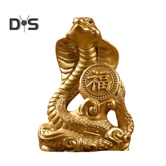 Schlangenstatue mit chinesischem Sternzeichen, kleine hölzerne Feng-Shui-Tierfigur, Schlangenskulptur zum Neujahrsfest 2025, Heim- und Bürodekor für Glück, Erfolg, Reichtum