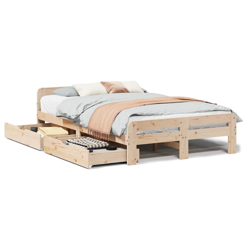 Solid Wood Bed without Mattress 120x190 cm Pine Wood