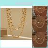 Fashionable Double Layer Pearl Imitation Necklace With Trendy Gold Aluminum Chain For Women