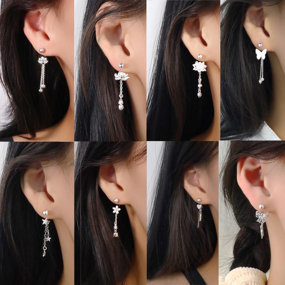 Elegant Lotus Tassel Earrings - Chinese Style Flower Danglers
