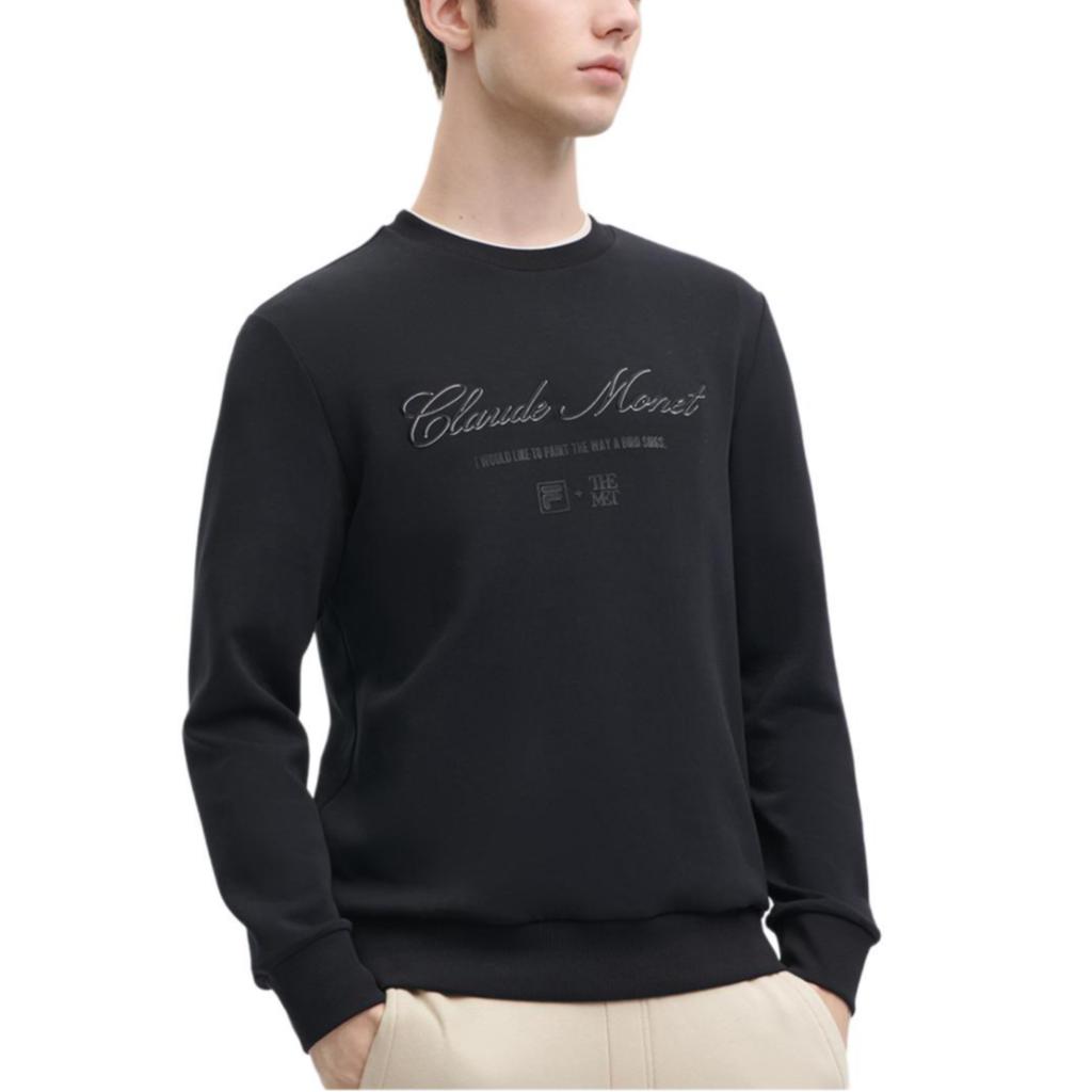 FILA Fleece Crew Neck Pullover Sweatshirt Unisex sweatshirt Black F11M348203F-BK